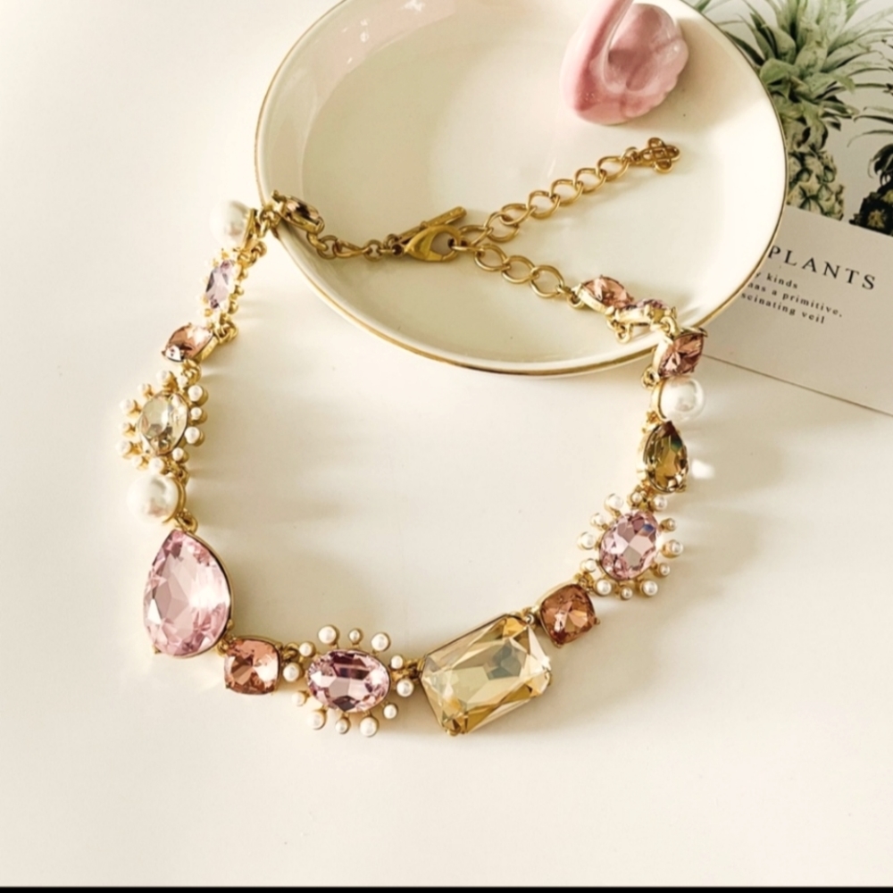 Oscar de la Renta Statement Necklace Pink